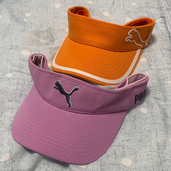 Women’s Puma Purple and Orange Sun Visor Set NWT - Picture 1 of 8